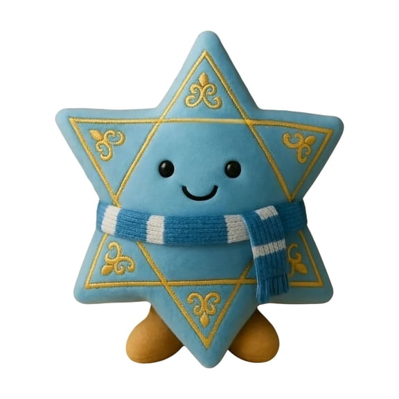 Hanukkah Plush Toy, Soft Star of David, 1 Piece Plush, Cute Holiday Themed Emotional Support Stuffed Toy for Hanukkah Home Decoration Kids Comfort Gift