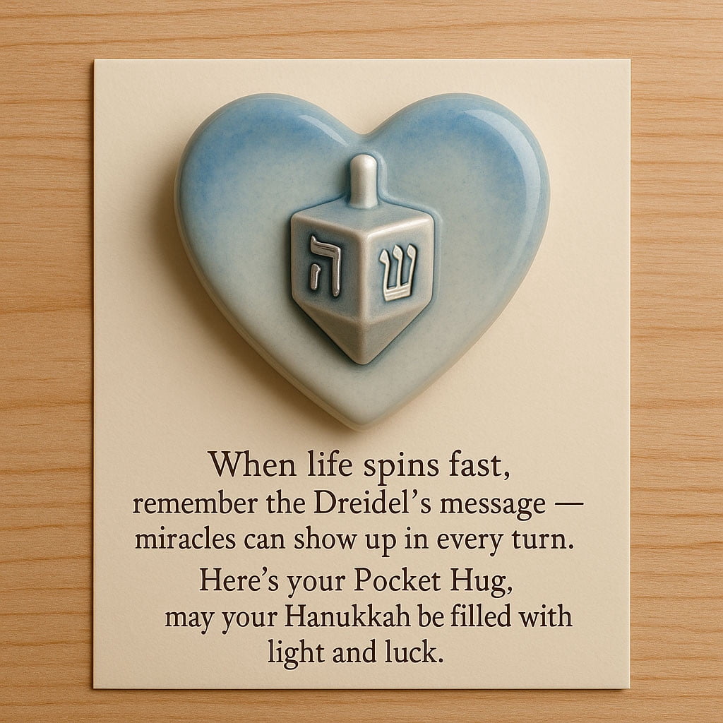 Hanukkah Pocket Token Keepsake Heart with Inspirational Message Card ...