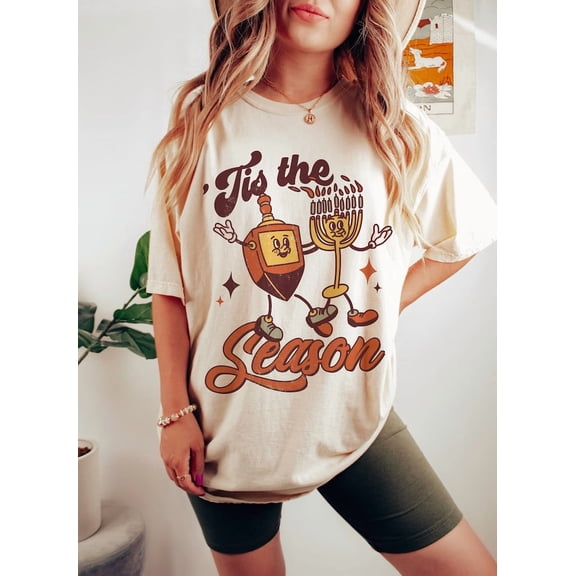 Hanukkah Shirt, Retro Tis The Season Shirt, Hannukah T-shirt, Chanukah Gifts Hanukkah Tee