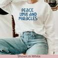 thumbnail image 1 of Hanukkah Sweatshirt, Peace Love and Miracles, 1 of 7