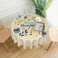 thumbnail image 1 of Hanukkah Tablecloth Round Cute Jewish Holiday Hanukkah Table Cloth 60 Inch Washable Polyester Table Cover for Kitchen Party Picnic Dining Decor, 1 of 6