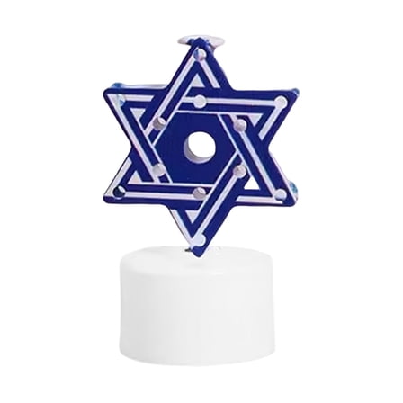 Hanukkah Tealight Candles Operated LED Flameless Tealight Candles Blue Star of David Menorah Hanukkah Indoor Decorations Table Centerpieces