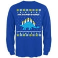 thumbnail image 1 of Hanukkah Ugly Sweater Menorasaurus Menorah Stegasaurus Mens Long Sleeve T Shirt Royal MD, 1 of 1