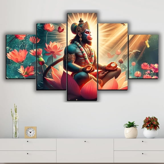 Hanuman Ji Wall Decorative Paintings For Home Digital Without Frame 18 inch