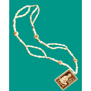 Hanuman Necklace with Carved Ram Bead Tulsi Mala   Holy Basil Tulasi Bead Chain for Devotion & Spiritual Protection