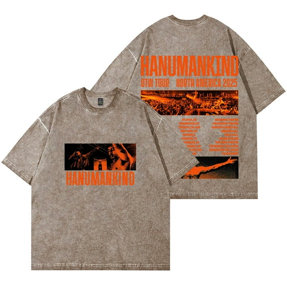 Hanumankind OTW Tour 2025 Merch Vintage Wash T-Shirts Women Men Cotton Short Sleeve Tee