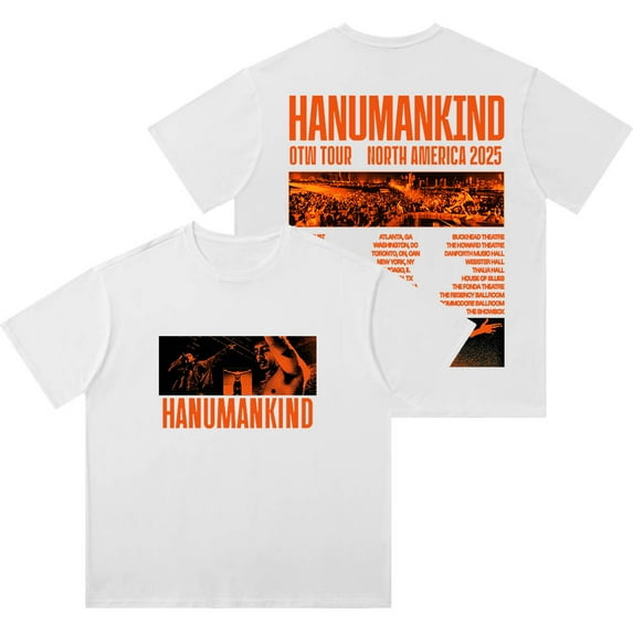 Hanumankind OTW Tour 2025 Merch Vintage Wash T-Shirts Women Men Cotton Short Sleeve Tee