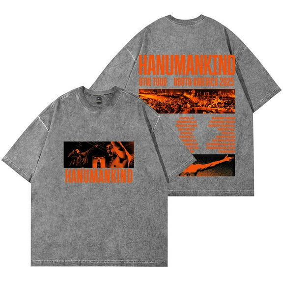 Hanumankind OTW Tour 2025 Merch Vintage Wash T-Shirts Women Men Cotton Short Sleeve Tee