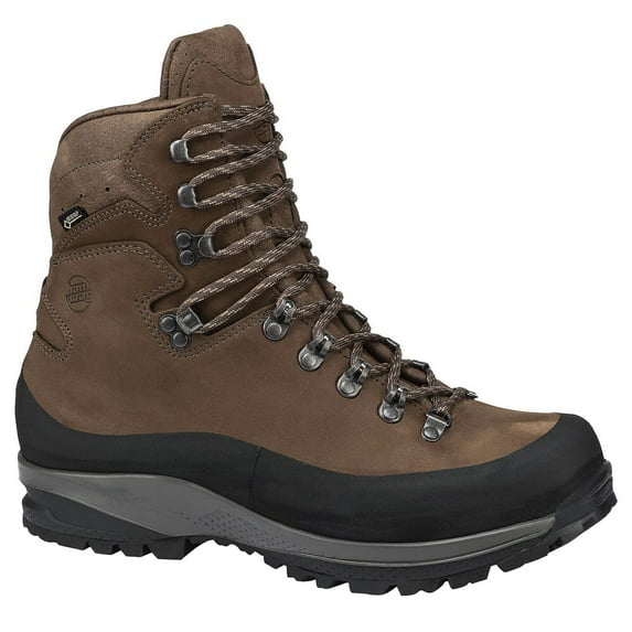 Hanwag Ancash II GTX Trekking Boots, Brown/Asphalt, Waterproof Weather Resistant, Vibram Outsole, Size 8, Premium Nubuck Leather, Enhanced Ankle Support (H200800-08)