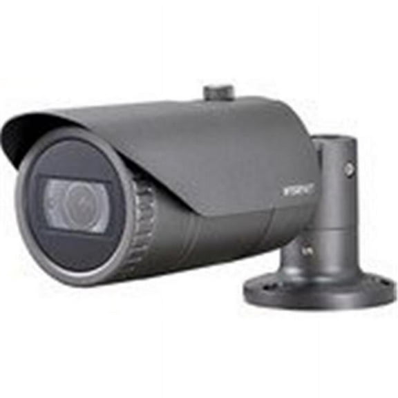 Hanwha 98 ft. Wisenet Q Network 5MP at 30fps Motorized Vari-Focal Lens Outdoor Vandal Bullet Camera with Wisestream II 120dB WDR IR LEDs