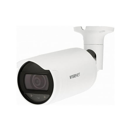 Wisenet ANO-L7012R 4 Megapixel Network Camera - Color - Bullet - White - 65.62 ft Infrared Night Vision - H.264, H.265, MJPEG, H.265M, H.265H, H.264M, H.264H - 2560 x 1440 - 3 mm Fixed Lens - 30 fp...
