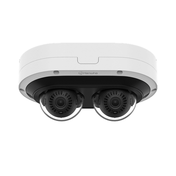 Hanwha Vision PNM-C12083RVD 12MP AI IR Multi-Directional Dome Camera, Dual 6MP Sensors, 3.546.69mm Varifocal Lens, IP66/IK10, PoE+, 25m IR, AI Analytics