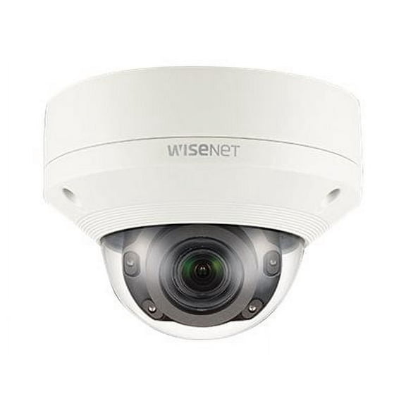 Hanwha Vision WiseNet X XNV-8080R - Network surveillance camera - dome - outdoor - dustproof / waterproof / vandal-proof - color (Day&Night) - 6 MP - 2560 x 1920 - auto iris - motorized - audio - composite - LAN 10/100 - MPEG-4, MJPEG, H.264, AVC, H.265 - DC 12 V / AC 24 V / PoE