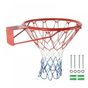 Hanyge Heavy Duty Breakaway Indoor/Outdoor Stainless Steel Basketball Rim, Red