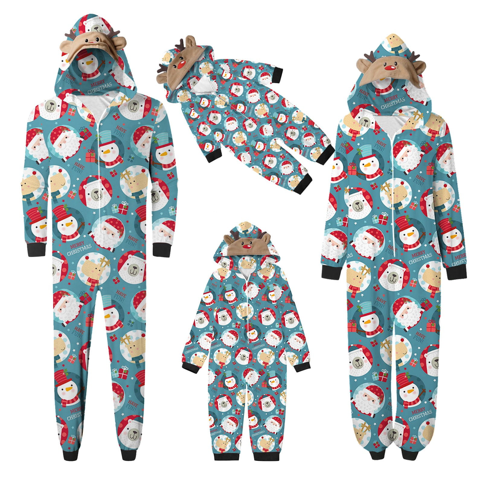 Hanzidakd 2025 Family Jammies Matching Holiday Pajamas Crew Neck Long