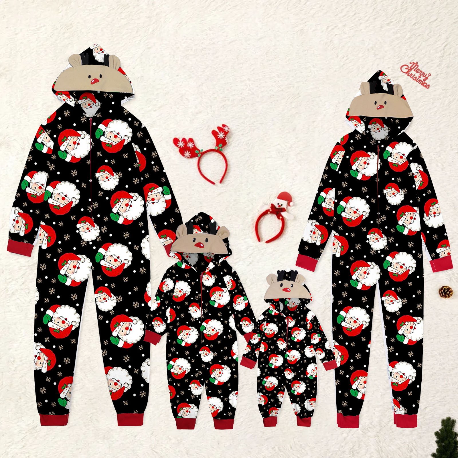 Hanzidakd 2024 Family Matching Christmas Pajamas Set PJs Xmas Gift