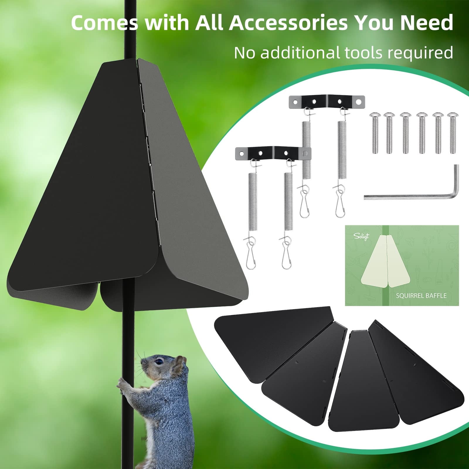 Hanzidakd Bird Feeders Squirrel Baffle With Dual Squirrel Proof For