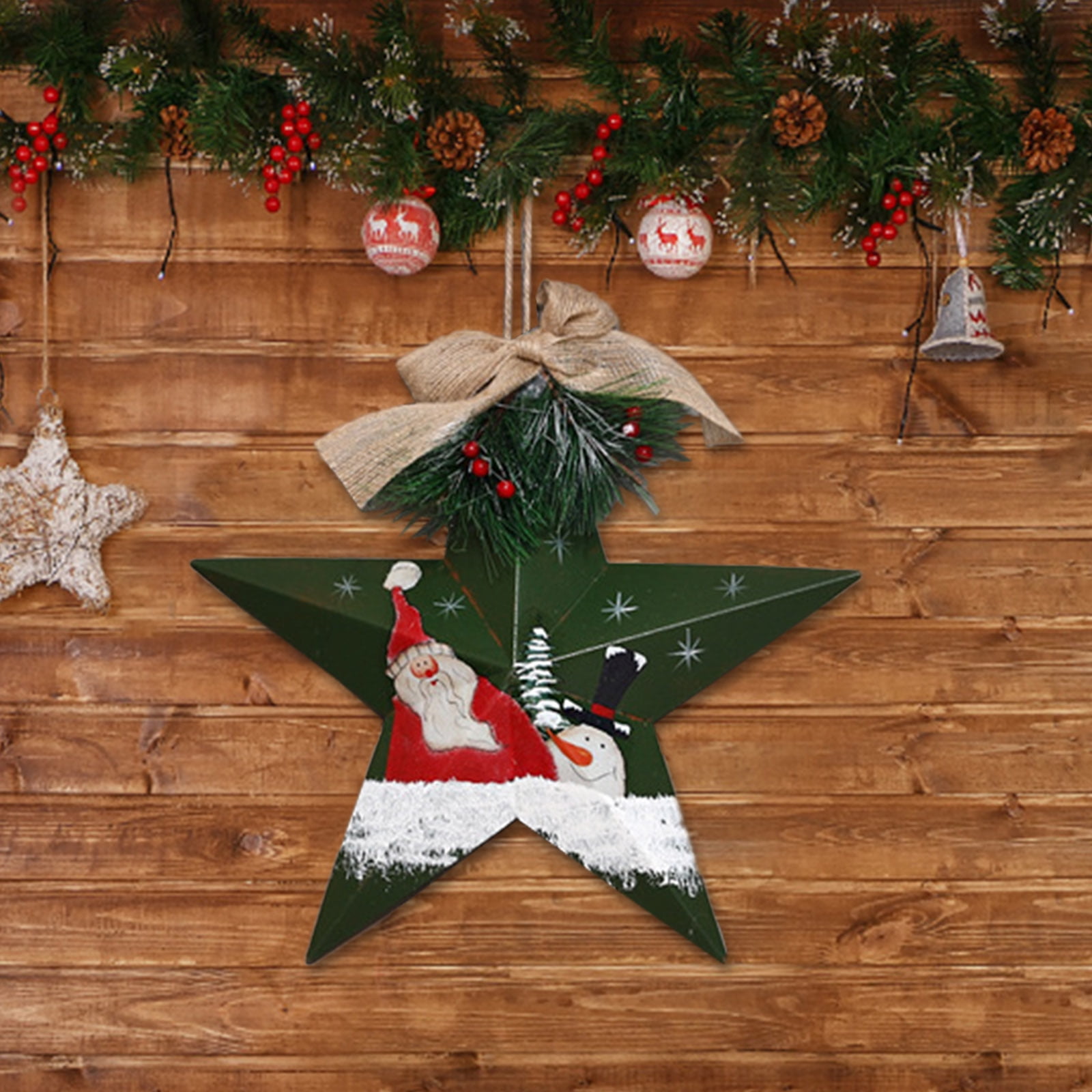 Hanzidakd Christmas Decorations Christmas Art Five Pointed Star Snowman