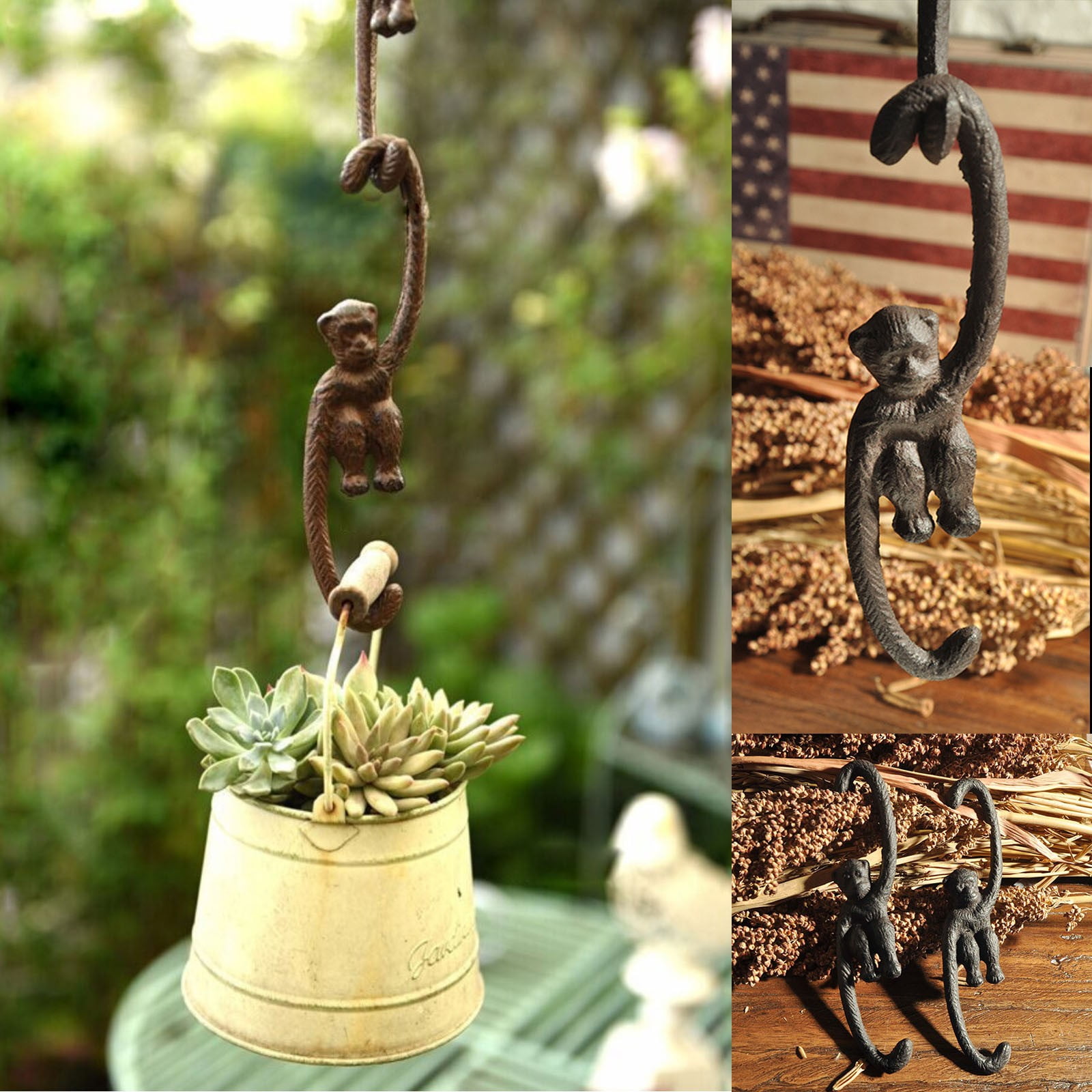 Hanzidakd Hooks Garden Animal Hook Garden Grocery S Gibbon Hook Metal