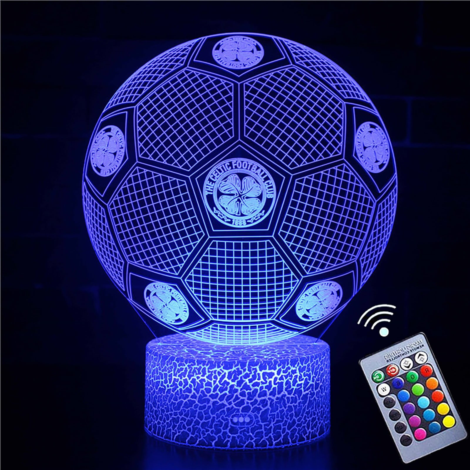 Hanzidakd Night Light Football Team Logo Night Light 3d Remote Control ...