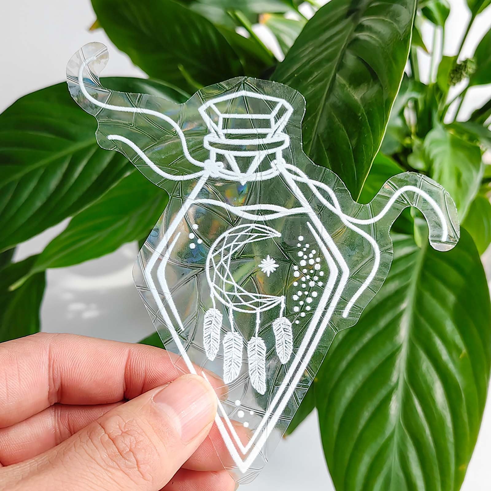 Hanzidakd Stickers Colorful Suncatcher Rainbow Bottle Electrostatic ...