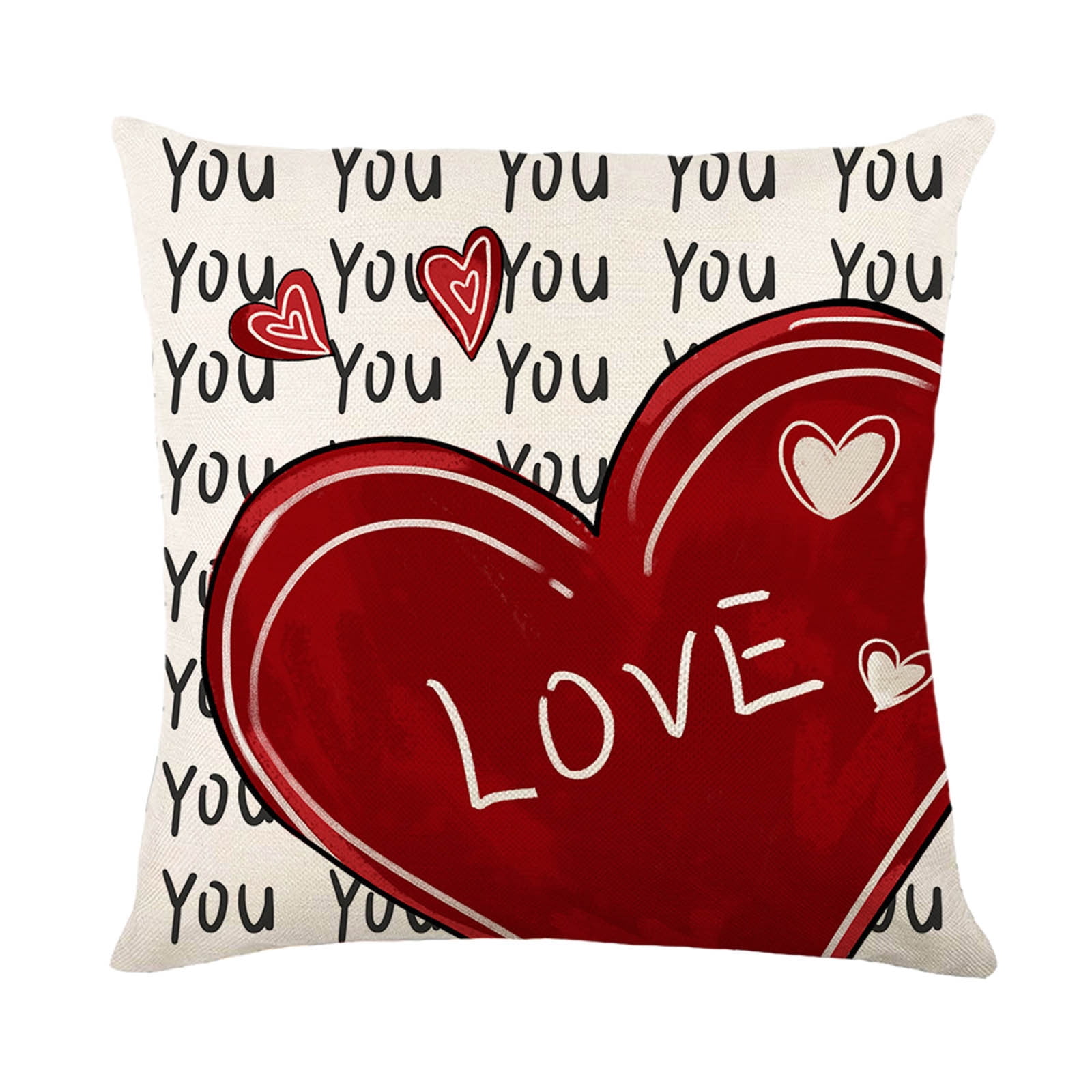Hanzidakd Valentine's Day Pillow Covers 18x18 Inches Red Decor Valentines Day Gifts Decorative