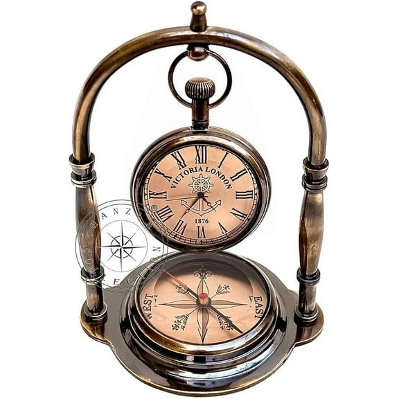 Hanzla Collection 3" Quartz Traditional Nautical Indoor Maritime Clock, Silent Mechanism