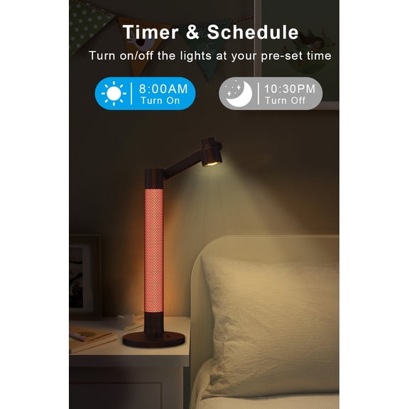 Hao Cai Yang Bluetooth & Remote Control for Gaming,Smart RGB Desk Lamp - 360 Rotatable Ambient Light with WIFI, Bedroom & Home Decor (Black)