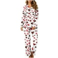 thumbnail image 1 of HaoXianJian 2 Pack Womens Pajama s Long Sleeve with Long Pajama Pant V-neck Soft Sleepwear Heart Printed Pjs Loungewear s Plus Size 2X 3X, 1 of 7