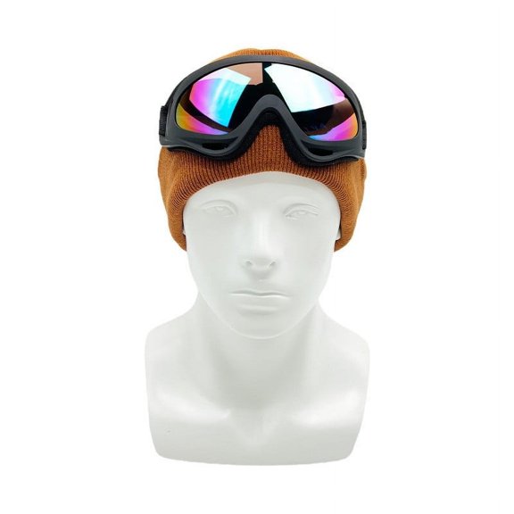 HaoXianJian 2Pcs Coume Accessories Adult Goggles Glasses & Knitted Beanie Hats Women for Outdoors Sports Running Skiing Windproof Warm Winter