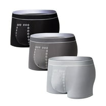 HaoXianJian 3Pc Underwear for Men Leg Trunks Soft Short Breathable Elastic Waistband Boxers Briefs 3X 4X