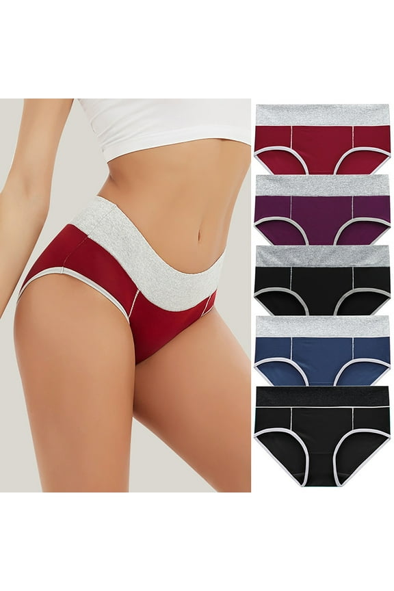 5Pc Underwear for Women Cute Hight Rise Bikini Brief Panties Ladies Stretchy Cheeky Briefs Panty Breathable Stretch Underpants 3X 4X 5X