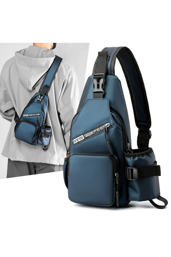 Bags for Men Wide Shoulder rap Double Pocket Che Bag Shoulder Bag Purse Lightweight Sling Backpack Sports Workout Running