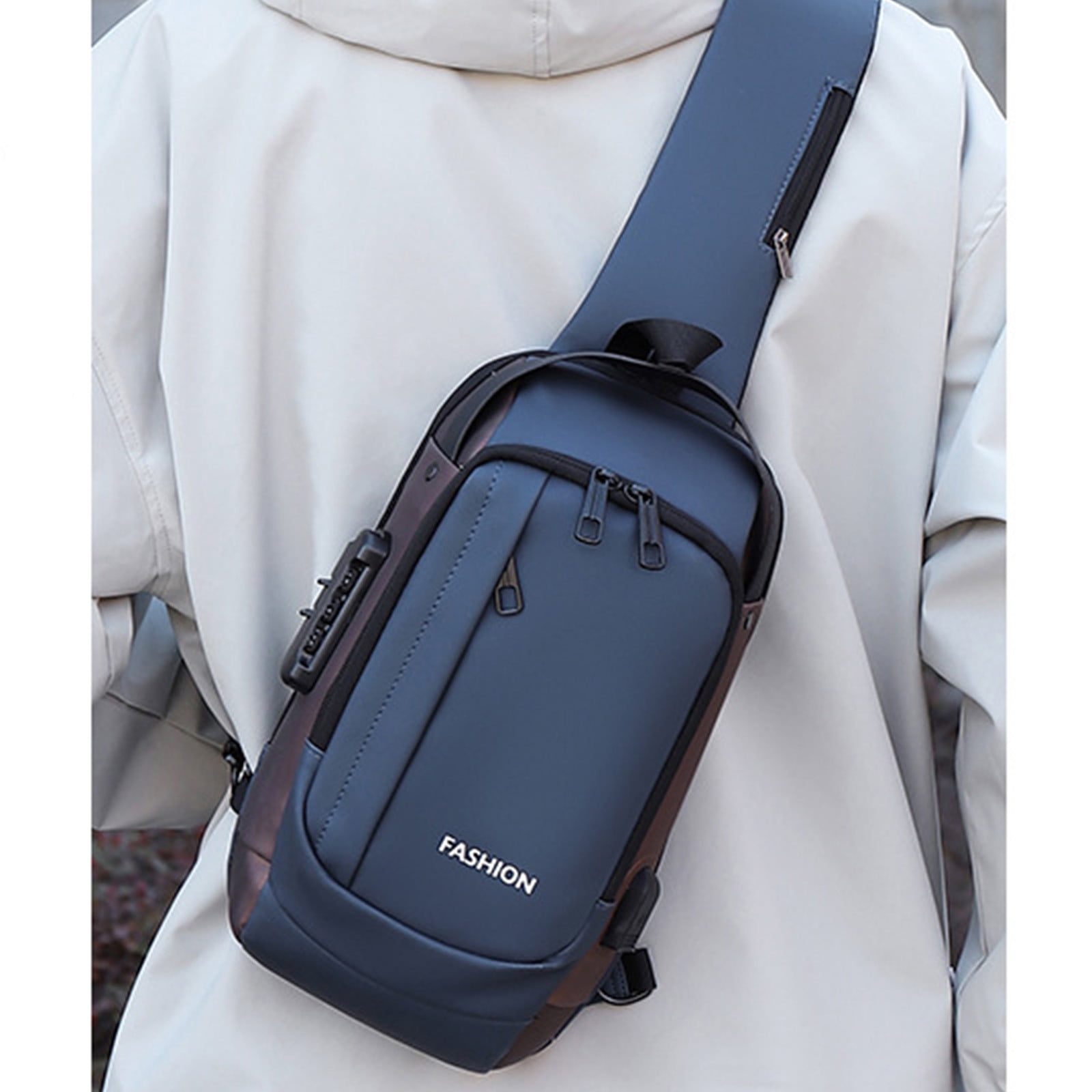 Shoulder Bag Rapper HaoXianJian Shoulder Bag for Men Combination lock USB Bags Double ...