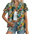 thumbnail image 1 of HaoXianJian Hawaiian Shirt Women Tops for Women Going Out Tops Soft Cool Summer Shirts Floral Tropics Print V Neck T-Shirt Button Up Tops Short Sleeve Blouse Graphic Tees Shirts Plus Size s-5X, 1 of 7