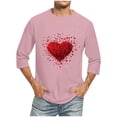 thumbnail image 1 of HaoXianJian Heart Shirts for Men ,Men's Casual 3/4 Sleeve Shirts Cute Print Graphic Tees Blouses Hearts Printed Tops Casual Valentines Gifts Plus Size 2X 3X 5X, 1 of 4