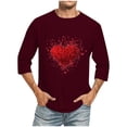 thumbnail image 1 of HaoXianJian Heart Shirts for Men ,Men's Casual 3/4 Sleeve Shirts Cute Print Graphic Tees Blouses Hearts Printed Tops Casual Valentines Gifts Plus Size 2X 3X 5X, 1 of 4