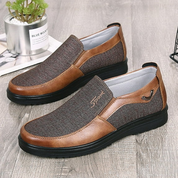 HaoXianJian Leather Dress Shoes for Men Loafers Boats Dress Driving Classic Wingtip Oxfords for Men Wide Summer Breathable Fashion Walking Work Office Business Male