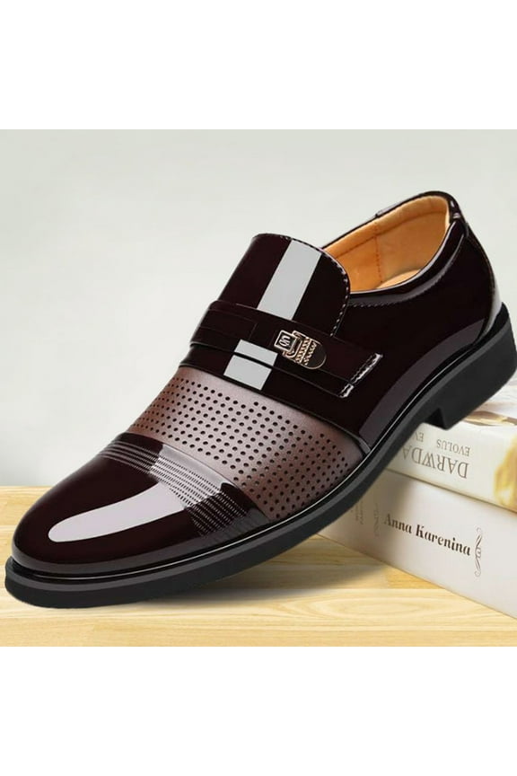 Leather Dress Shoes for Men Loafers Boats Dress Driving Classic Wingtip Oxfords for Men Wide Summer Breathable Fashion Walking Work Office Business Male