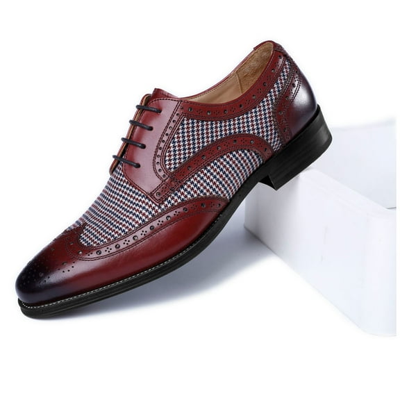 HaoXianJian Leather Dress Shoes for Men Loafers Boats Dress Driving Classic Wingtip Oxfords for Men Wide Summer Breathable Fashion Walking Work Office Business Male