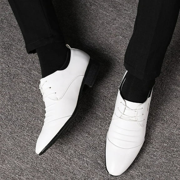 HaoXianJian Leather Dress Shoes for Men Loafers Boats Dress Driving Classic Wingtip Oxfords for Men Wide Summer Breathable Fashion Walking Work Office Business Male