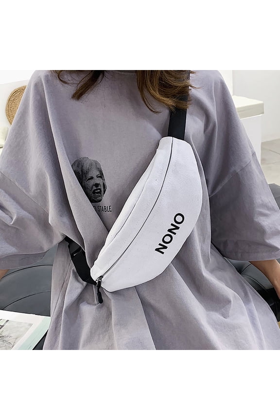 Letter Print Bags Wide Shoulder rap Double Pocket Che Bag with USB Charging Port Hiking Backpack Travel Sports Workout Running