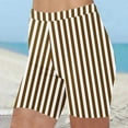 thumbnail image 1 of HaoXianJian Long Swim Board Shorts Stripe Print High Waisted Quickly Dry Beach Swimming Shorts for Women Summer Shorts, 1 of 5