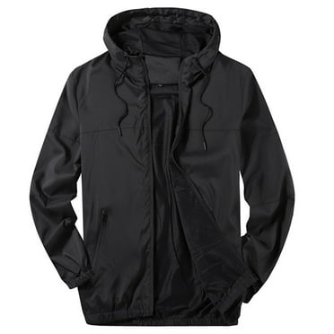 HaoXianJian Men's Athletic Mesh Jackets Drawstring Hooded Zip Front Solid Color Jacket Casual Outdoor Sport Jackets with Zipper Pocket