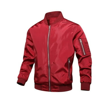 HaoXianJian Men's Bomber Jacket Lightweight Casual Spring Fall Windbreaker Zip Up Coat with Zipper Pockets (Reg. Or Big & Tall)