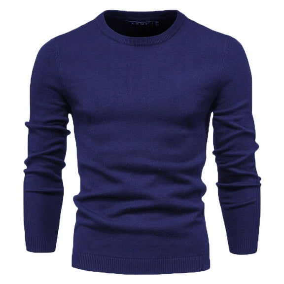 HaoXianJian Men's Cable Knit Crewneck Sweater Pullover Relaxed Fitted Knitwear Men's Casual Solid Color Basic Tops Pullover Sweater