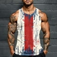 thumbnail image 1 of HaoXianJian Men's Casual USA Flag Tank Tops 4th July Independence Day USA Flag Sleeveless Casual Running T-Shirt Gym Workout Patriotics Tees Going Out Tops Plus Size S-4X, 1 of 5