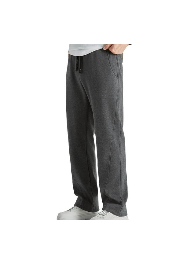 Men's Fleece Sweatpants Straight Leg Pants Athletic Yoga loungewear Drawstring Elastic Waist Casual Pants with Pockets Plus Size 3X 4X 5X