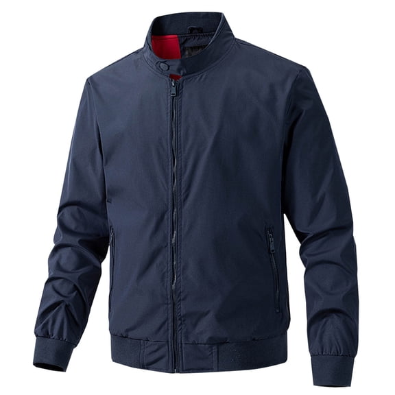 HaoXianJian Men's Flight Jacket Mid-Weight Casual Spring Fall Windbreaker Stylish Golf Jackets Workout Running Hiking Jacket Zip Up Coat with Zipper Pocket