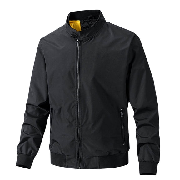HaoXianJian Men's Flight Jacket Mid-Weight Casual Spring Fall Windbreaker Stylish Golf Jackets Workout Running Hiking Jacket Zip Up Coat with Zipper Pocket